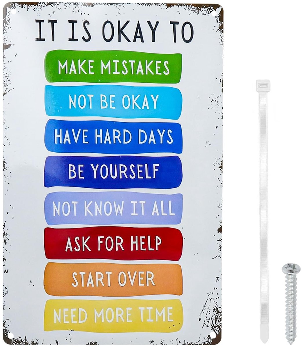 Dailygoods- Motivatieposter Aluminium - Wanddecoratie Metalen - Motivatieposter Kinderen - Vintage Poster - 30 x 20 cm - Decoratie Klaslokalen