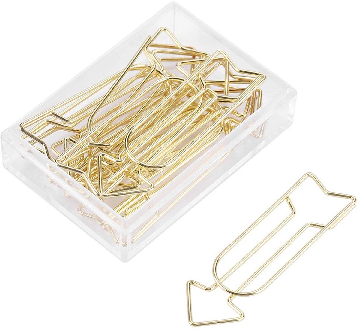 Dailygoods- Paperclips Goud - 12 Stuks - Metalen Papierclips - Veelzijdige Bladwijzers - Robuuste Constructie - Antislip Design - Papierclip