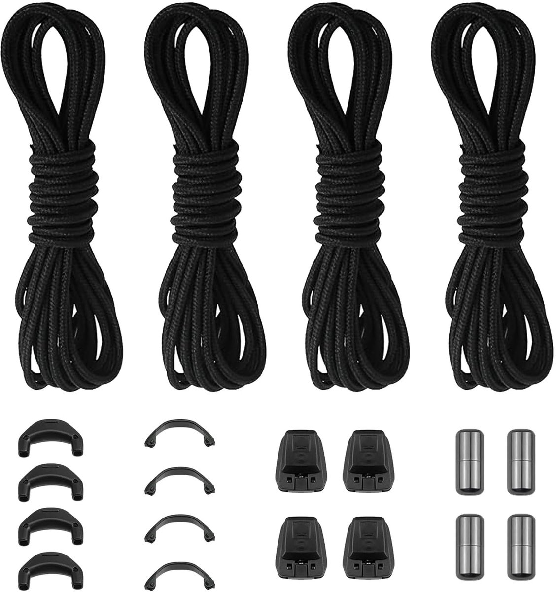 Dailygoods- Elastische Veters 140 cm - Zelfsluitend - Voor Sneakers/Schoenen - Voor Kinderen/Volwassenen - Praktisch/Comfortabel - Ideaal voor Sport en Dagelijks Gebruik