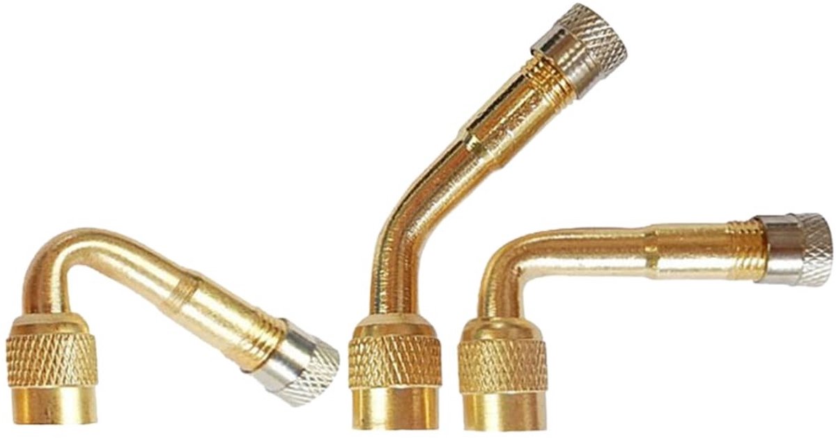 Dailygoods- Ventielverlenging Set van 3 - 45/90/135 Graden - Ventieladapter - Bandenventiel - Robuust Koper - Eenvoudige Installatie