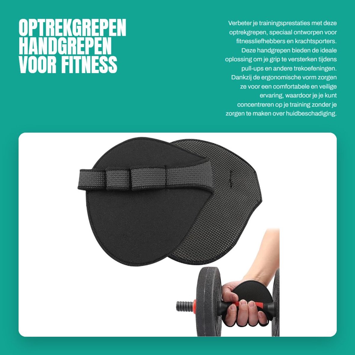 Dailygoods- Optrekgrepen Perfecte Grip - Antislip - Huidbescherming - Duurzaam - Fitness Handschoenen - Gewichtheffen - Fitnesshandschoenen