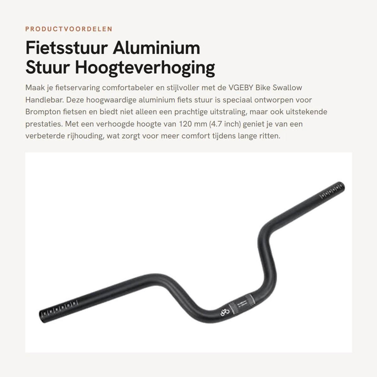 Dailygoods- Fietsstuur zeer sterk aluminium - Hoogteverhoging 120mm - Geschikt voor gravelfiets/BMX - Stijlvol ontwerp - Verhoogde stuurhoogte - Uit één stuk gegoten