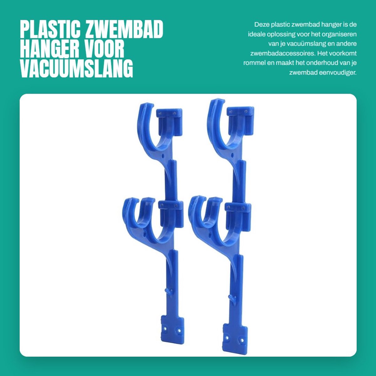 Dailygoods- Zwembad Hanger - Telescopische Houder - Vacuümslang Haak - Anti-roest - ABS Plastic - 31x11x4cm - Zwembadhaak