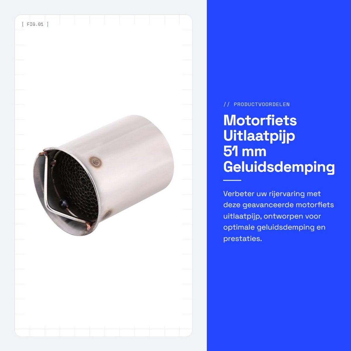 Dailygoods- Uitlaatpijp Geluidsdemping - Roestvrij Staal - Afneembare DB Killer - Ruisonderdrukking - Universeel - Hoogwaardig Materiaal - Uitlaatdemper