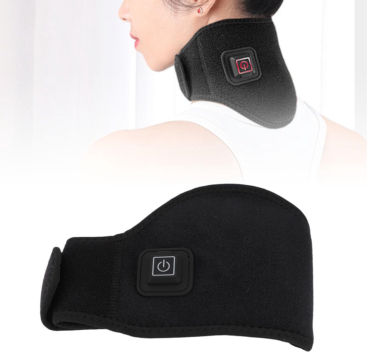 Dailygoods - USB-Nekverwarmingskussen - Instelbare temperatuur - Comfortabele fluwelen voering - Draagbaar - Warmte voor ontspanning - Ideaal voor ond...