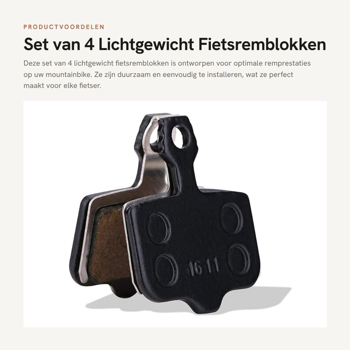 Dailygoods- Fietsremblokken 4 Paar - Lichtgewicht - Duurzaam - Schijfrem - Geschikt voor Avid Elixir R/CR/CR MAG/X0/XX - Betere warmteafvoer - Remblokken