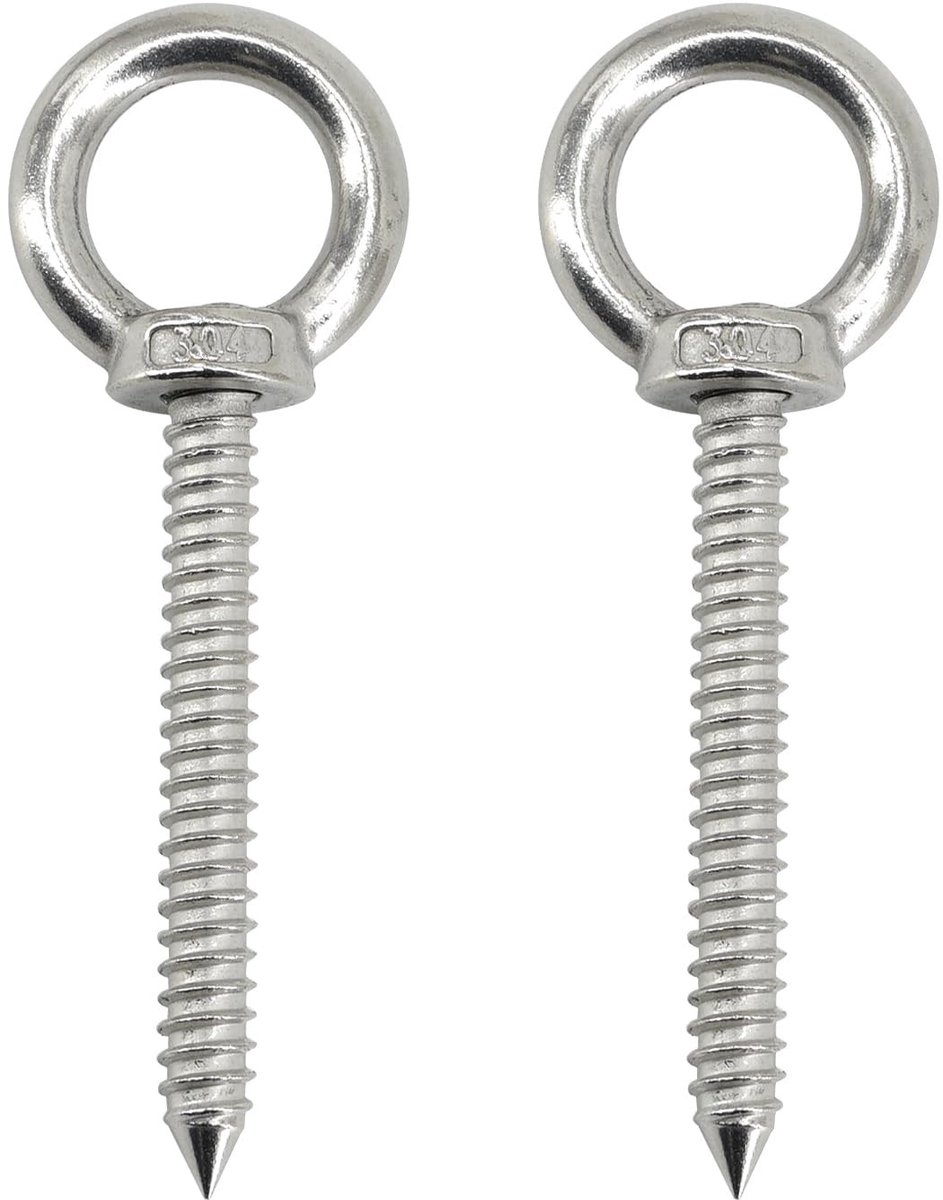 Dailygoods- Ooghaak 2pcs - Zelftappende Haken - Roestvrij Staal - Zware Kwaliteit - Voor Hangtoepassingen - Eenvoudige Installatie - Haak
