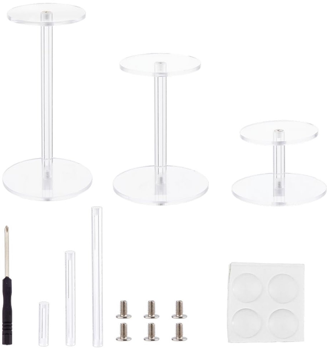 Dailygoods- Display Stand Helder Acryl - Ronde Vliegende Miniaturen - Combat Riser - Actiefiguur Vitrine - 7,95 cm Diameter - 10,5 cm Hoog - Actiefiguurstandaard