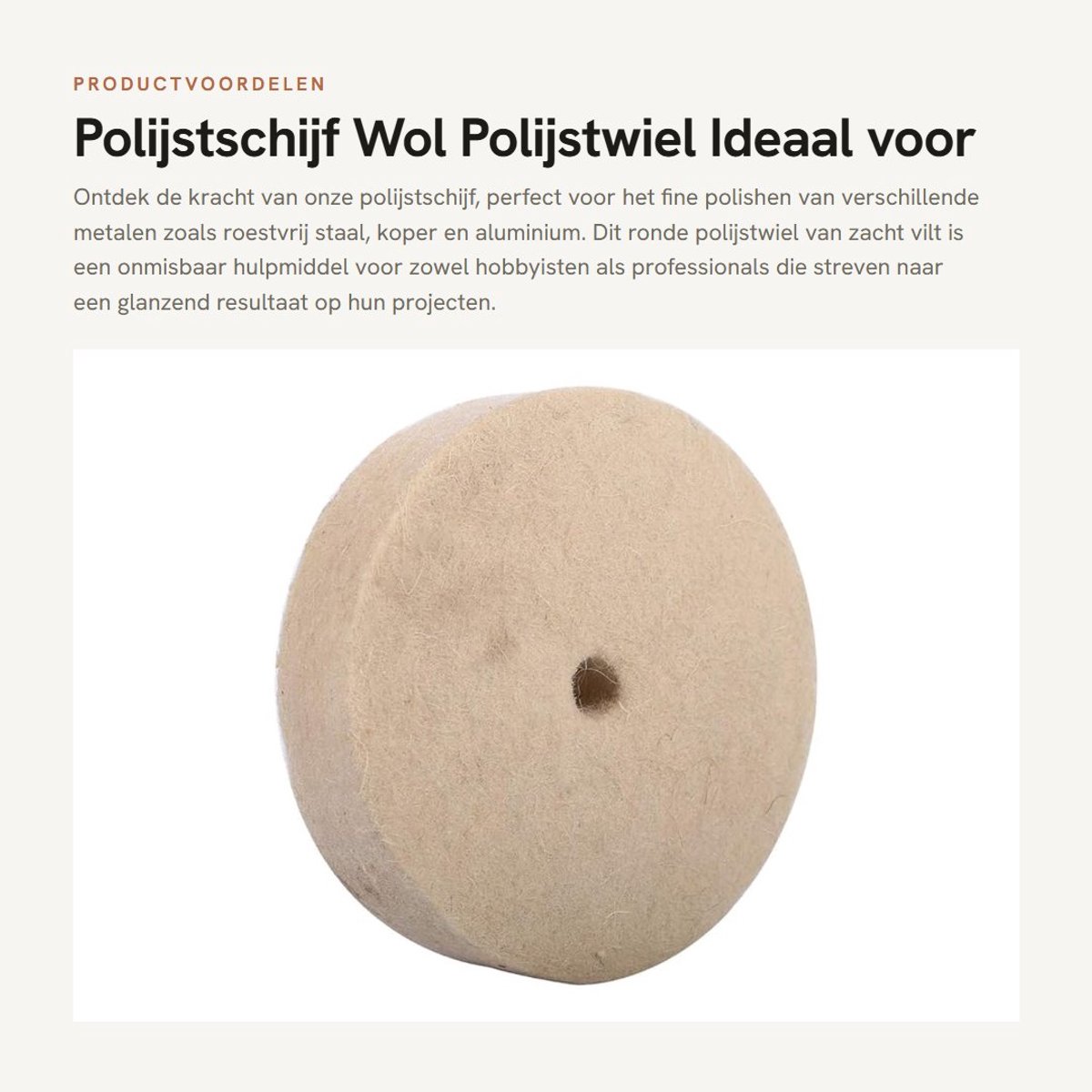Dailygoods- Polijstschijf Wol - Polijstschijven 125 mm - Polijstschijven Boormachine - Polijstpasta - Voor Roestvrij Staal en Metalen - Lange Levensduur - Polijstwiel