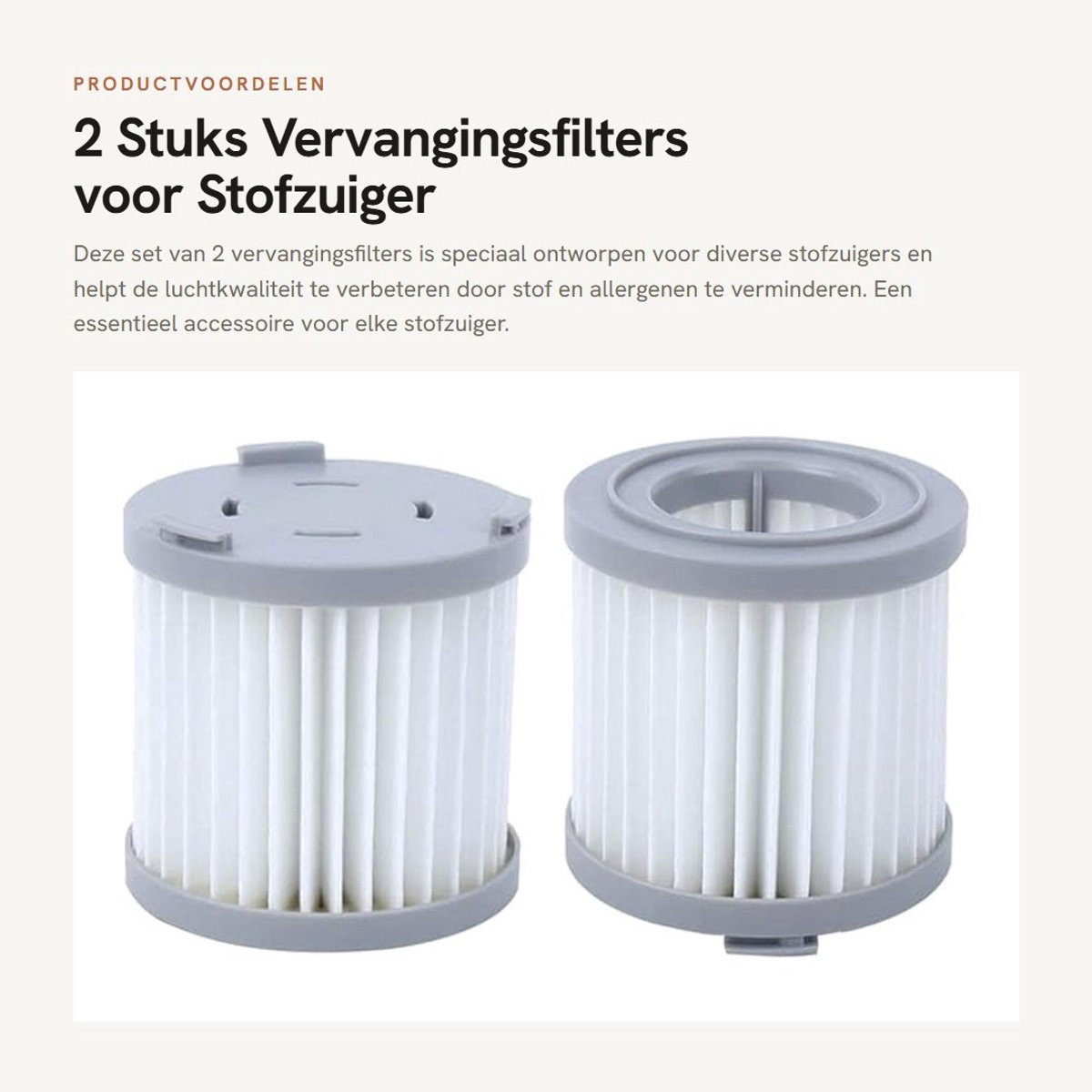 Dailygoods- Stofzuigerfilter 2 Stuks - Vervangingsfilter - Geschikt voor LEXY/JIMMY C53T/JV51/M52/CJ53/CB100/PD506 - Hoogwaardig ABS - Vermindert allergenen - Stofzuigeraccessoire