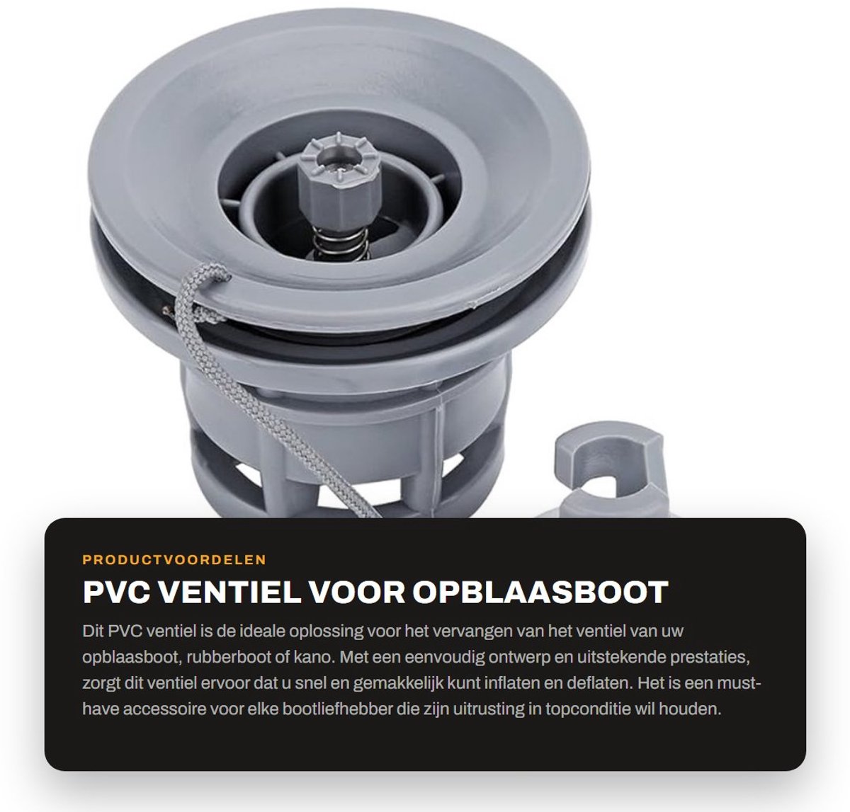 Dailygoods- Ventiel - Vervangingsventiel voor opblaasboot - Dubbele afdichting - Geschikt voor kano's - Eenvoudig op te blazen/af te blazen - Uitstekende luchtdichtheid - Bootventiel