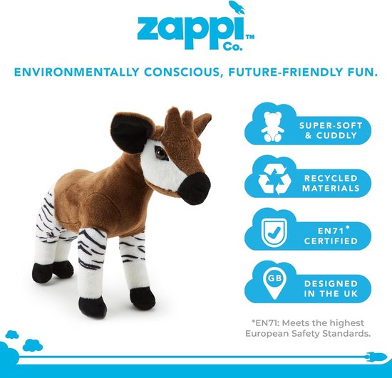 Pluche Okapi Knuffel 35 cm Zacht Safari Speelgoed van Gerecyclede Materialen van Merkloos — afbeelding 2