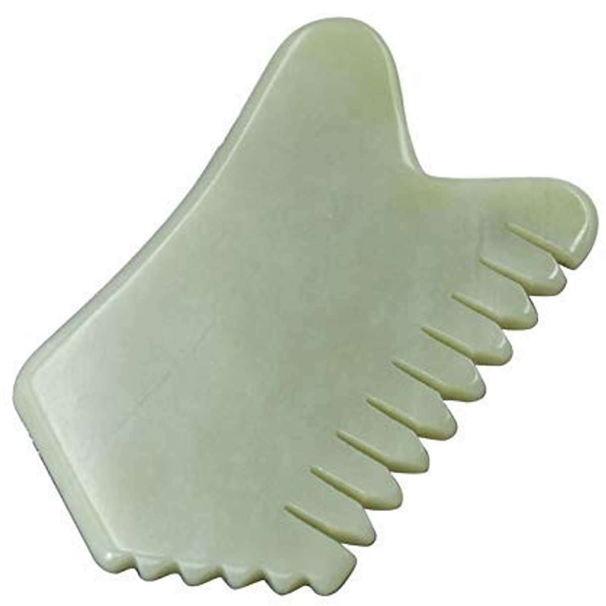 Dailygoods- Guasha Kam Lichtgroen - Gezichtsmassage Apparaat - Hoofdhuid Massageapparaat - Jade Gezichtscraper - Lichaam Guasha Board - Afmetingen 11,5 x 6 cm