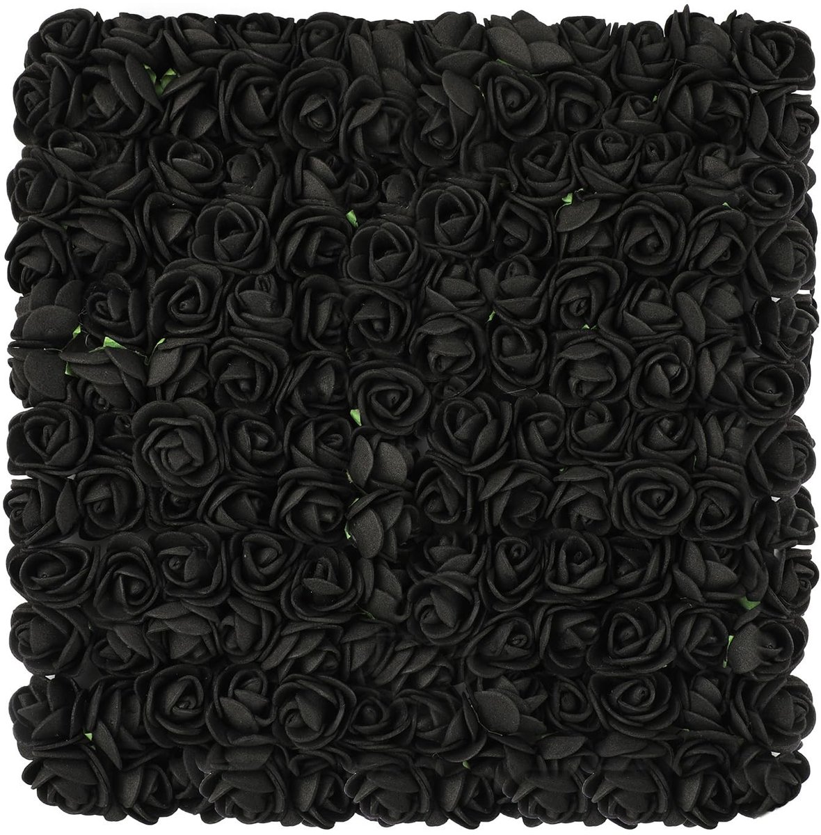 Dailygoods- Kunstrozen Set van 144 Stuks - Zwarte Kunstbloemen - Nepbloemen voor Knutselen - DIY Decoratie - Flexibele Draadstengel - Afmetingen 1,5 x 2,5 cm