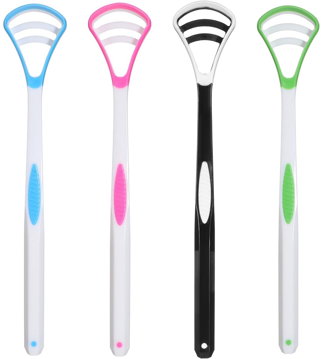 Dailygoods- Tongschraper Dubbelzijdig - Tongborstel - Tongreiniger - Vermindering van Slechte Adem - Verbetering van Mondhygiëne - 4 Stuks