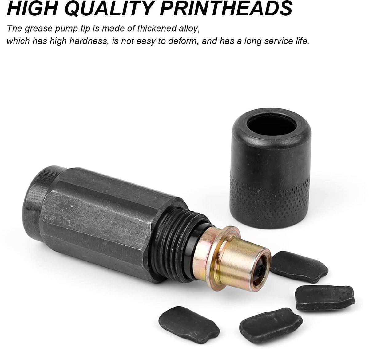 Dailygoods - Grease press nozzle - 2 pcs adapters - Duurzaam en universeel - Zwart - Vetspuit accessoires - Geschikt voor verschillende vetspuiten - 9...