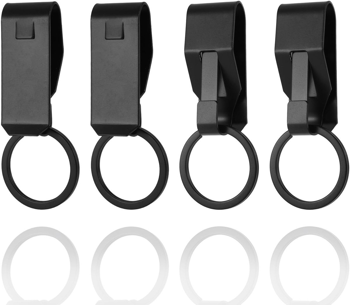 Dailygoods- Riemsleutelclip 4 Stuks - Aluminium Sleutelhanger - Sleutelringhouder - Riemsleutelhouder - Thuis/Kantoor - 4,7 x 1,9 cm