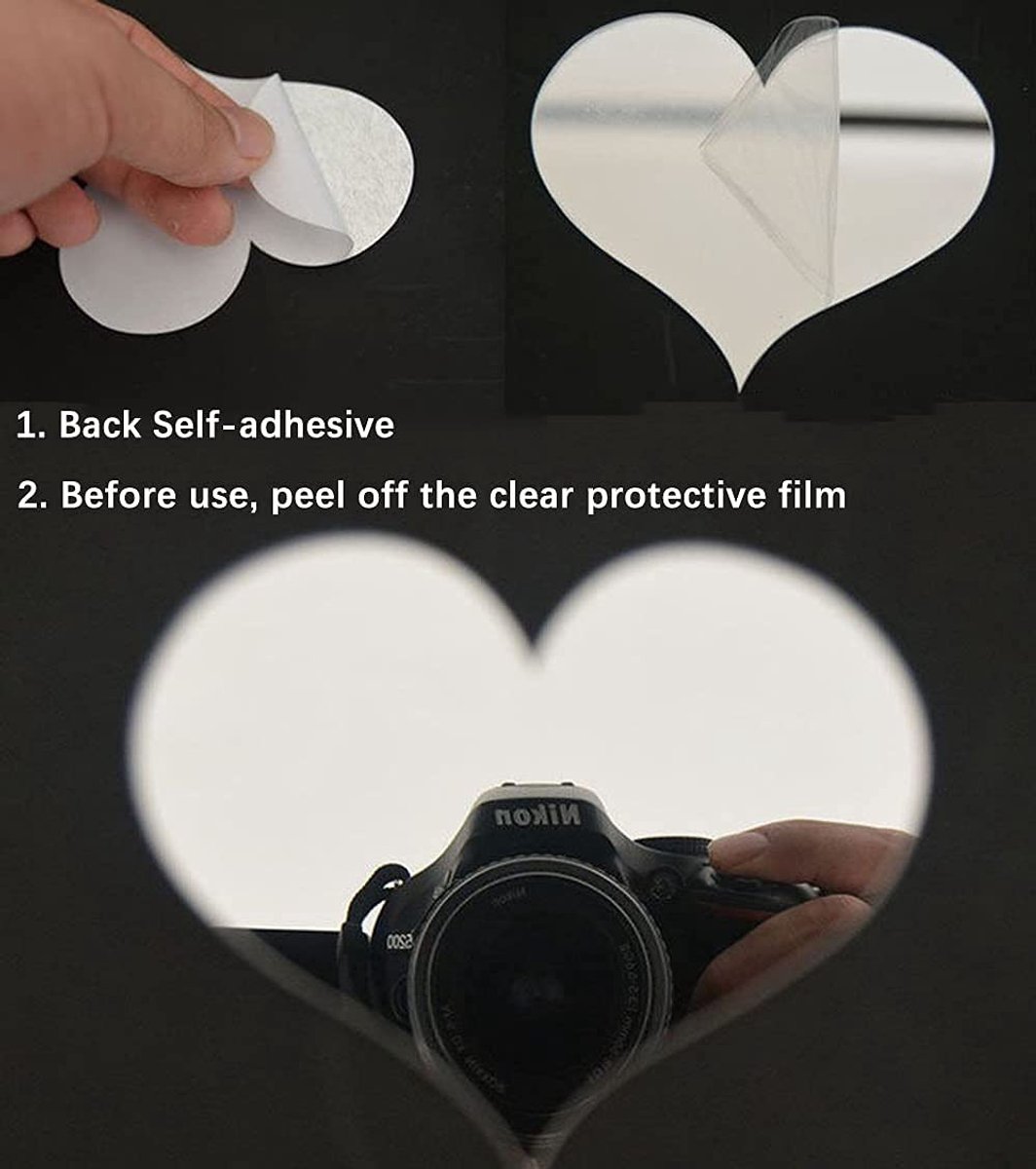 Dailygoods - Kristallen Hart Spiegel Muurstickers - 3D DIY Wanddecoratie - Zilver - Zelfklevend - Voor Woonkamer en Badkamer
