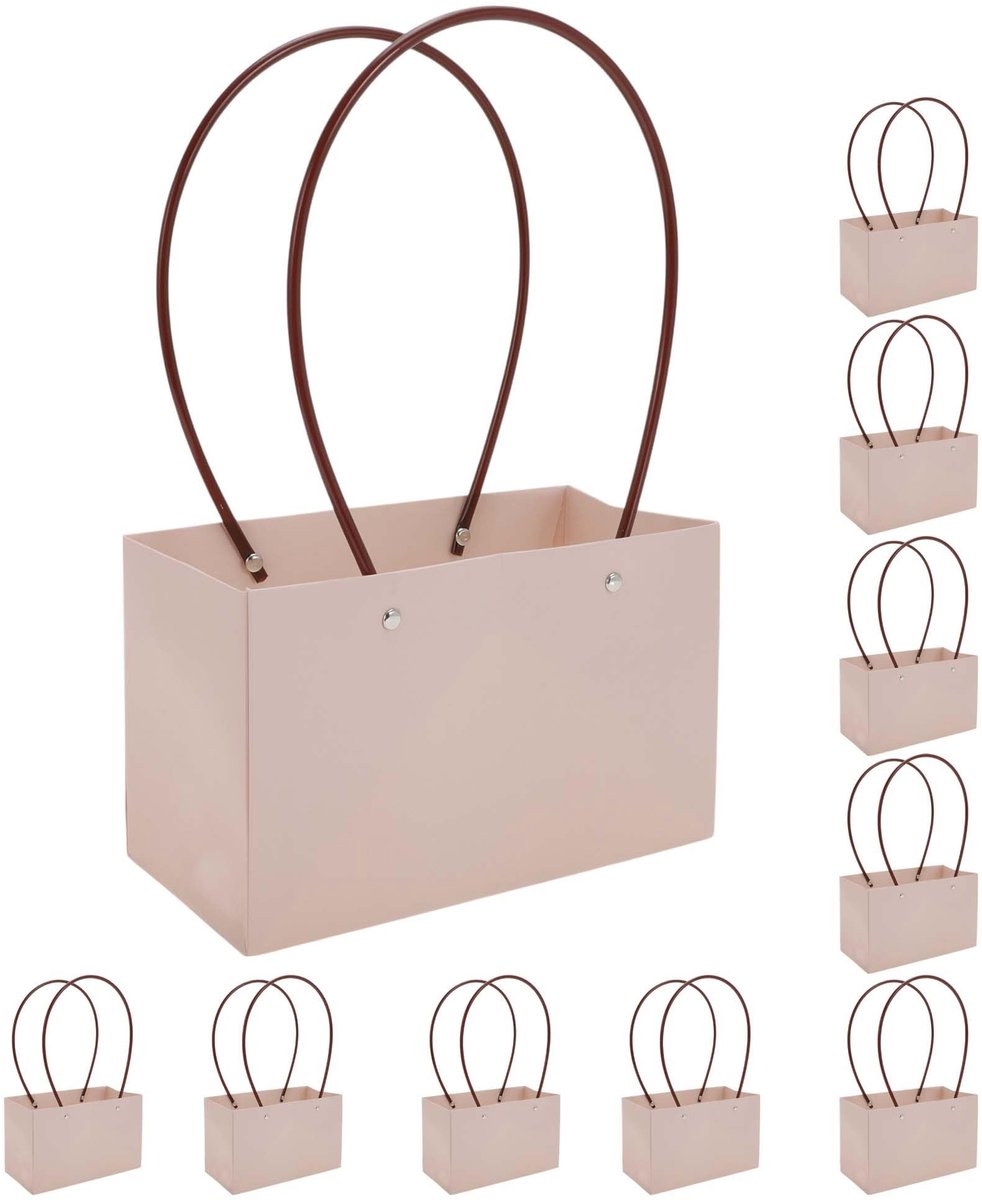 Dailygoods- Bloemenzakken 10 Stuks - Boeketzakjes met Handvat - Geschenktas - Herbruikbaar - Duurzaam - 22 x 11 x 13,5 cm - Geschenkzakjes