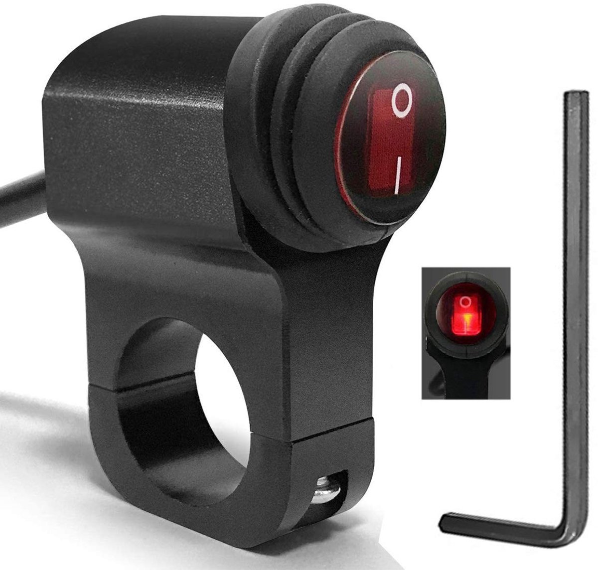 Dailygoods - Motor Handlebar Switch - Waterdicht - Aluminium - 12V - Geschikt voor ATV en Motorfiets - Betrouwbaar en Duurzaam