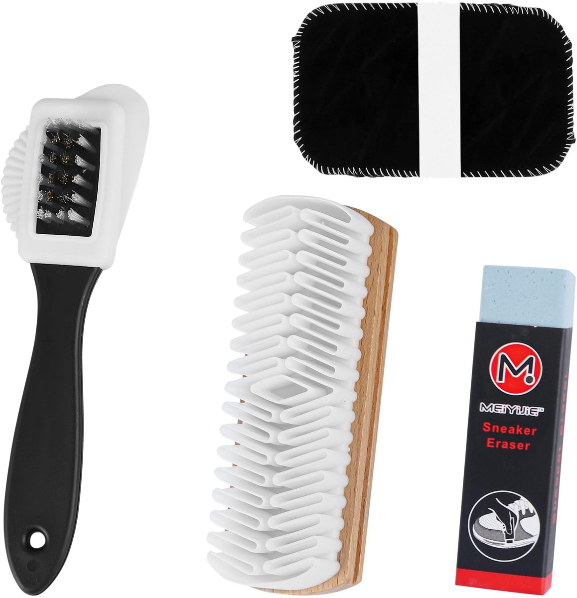 Dailygoods- Suèdeborstel Duurzaam - Suède/Nubuck Borstel - Crêpeborstel - Schoenpoetshandschoenen - 15x4cm - Multifunctioneel - Schoenreinigingsset