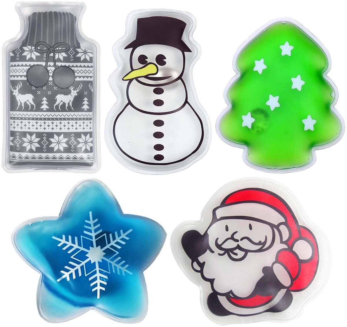 Dailygoods- Handwarmers Oplaadbaar - Herbruikbare Handwarmers - Warmtekussen - Set van 4 - Voor Herfst/Winter - Kerstthema - Zakwarmers