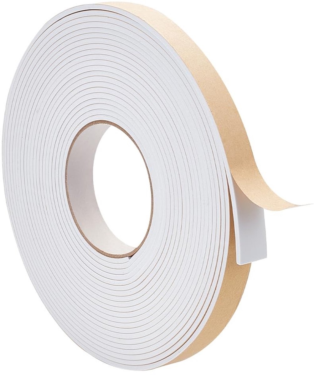Dailygoods - Witte Foam Seal Strips Tape - Hoge Dichtheid - 10m x 20mm - Afdichtband - Isolatie - Geschikt voor Meubels en Auto's