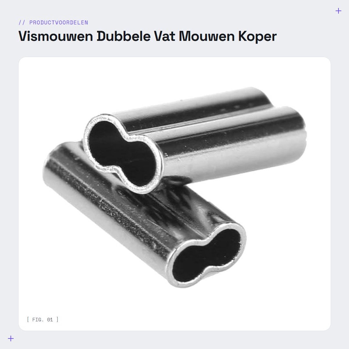 Dailygoods- Vismouwen 100 Stuks - Dubbele Vat Mouwen - Koper Connectors - Binnendiameter 1.0/1.2/1.4/1.6/1.8/2.0 mm - Eenvoudig te gebruiken - Hoogwaardige Bescherming - Connectoren