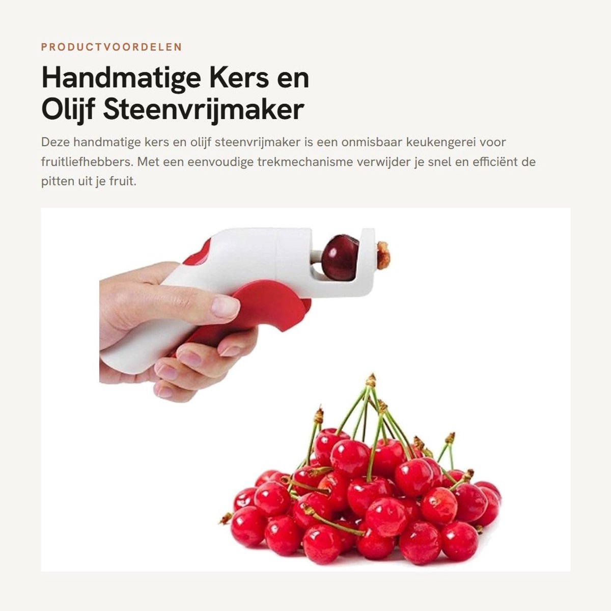 Dailygoods- Kersenontpitter Handheld Multitool - Olijfontpitter - Fruitontpitter - Eenvoudig in gebruik - Efficiënt en snel - Compact ontwerp