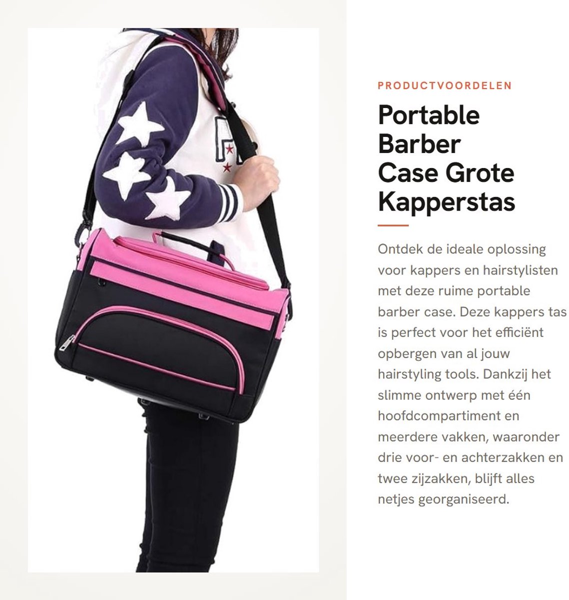 Dailygoods - Portable Barber Case - Grote Kapperstas - Handige Organizer - Zwart - Voor Kappers - Geschikt voor Hairstyling