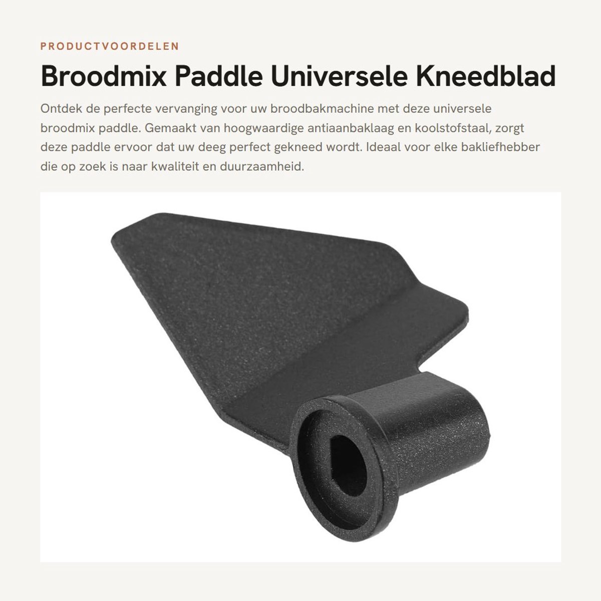 Dailygoods- Kneedblad Vervanging - Universele Antiaanbak Kneedblad - Broodmix Paddle - Duurzaam Koolstofstaal - Lichtgewicht en Gemakkelijk Schoon te Maken - Broodbakaccessoire