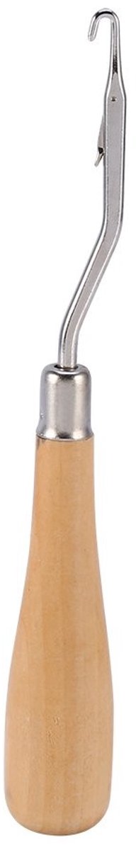 Dailygoods- Latch Hook Naald Houten Handvat - Haakgereedschap - Multifunctioneel - Geschikt voor Tapijten - Duurzaam - Ideaal voor Wolprojecten - Haaknaald