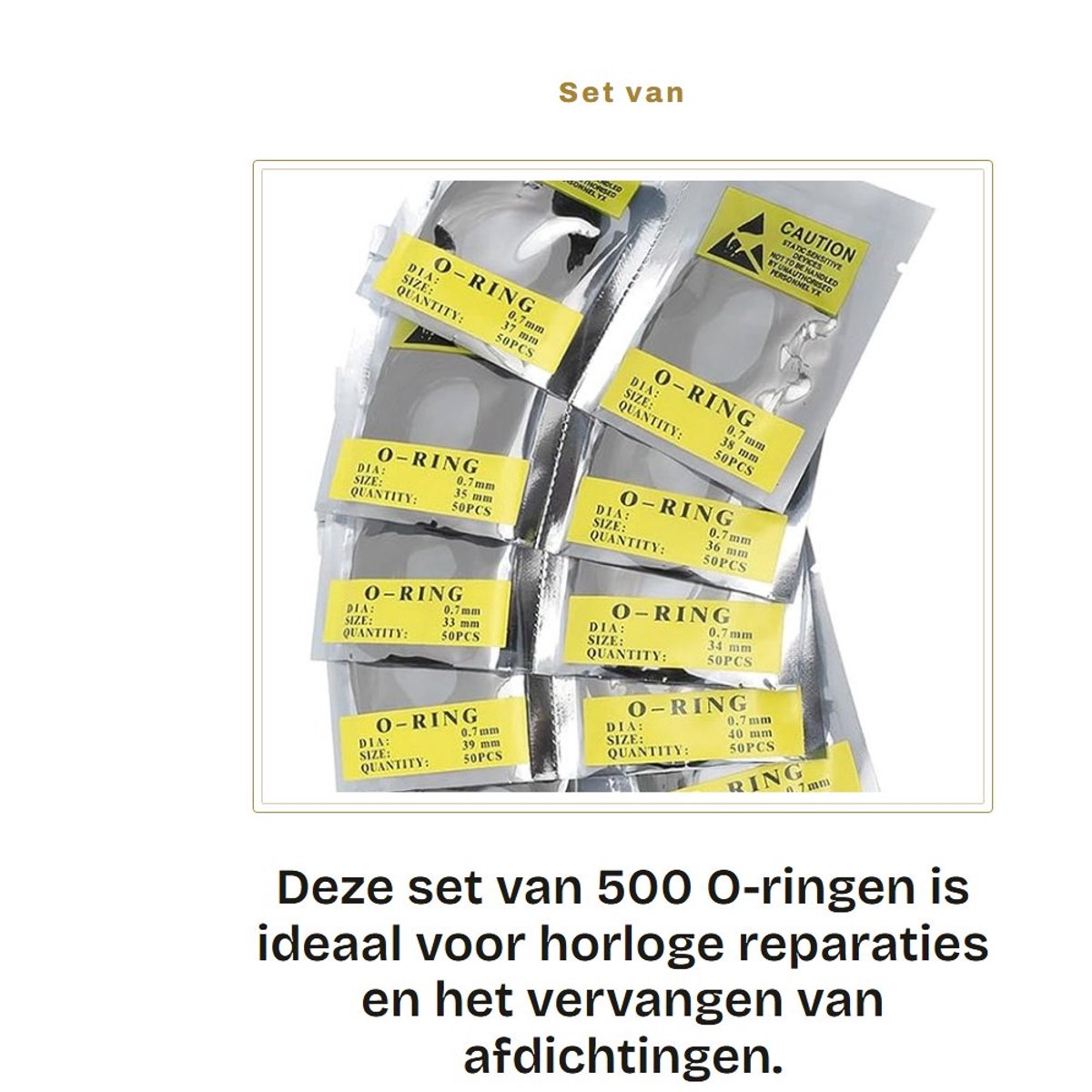 Dailygoods- O-ring Set van 500 Stuks - Horloge Reparatie - Afdichting Pakkingen - Flexibele Rubber - Vervanging voor Werkzeuge - Horlogeafdichting