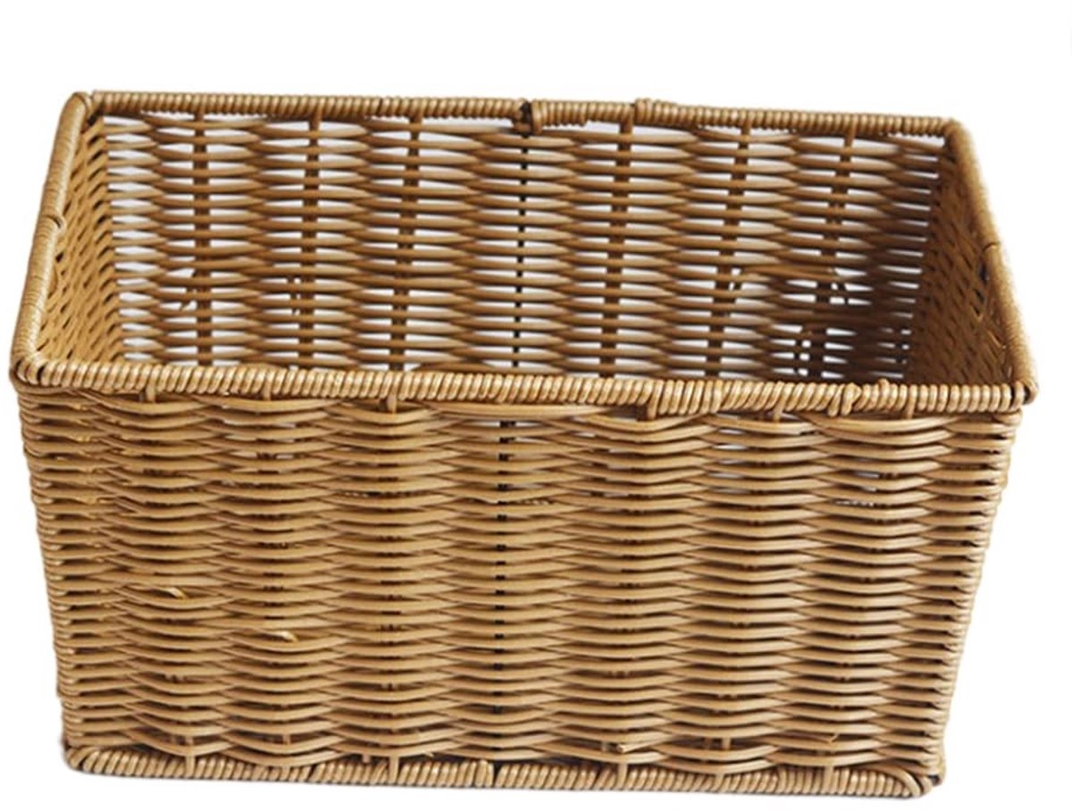 Dailygoods- Opbergmand Duurzaam - Rieten Mand - Organizer - Ventilatie - Corrosiebestendig - 30 x 12 x 15 cm - Opbergmanden
