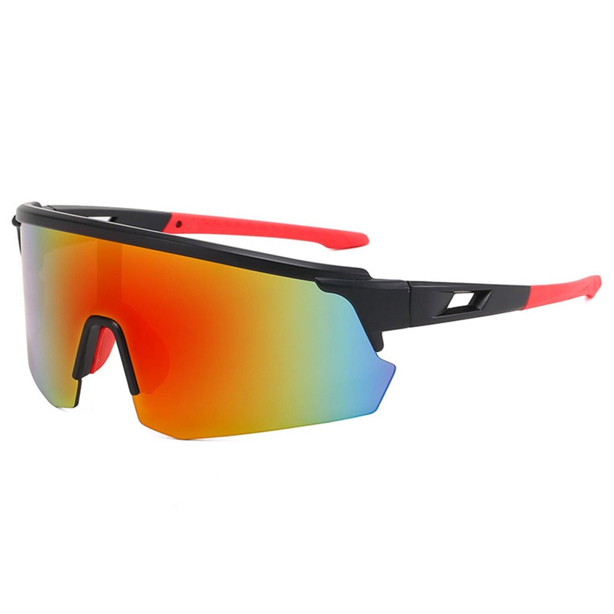 Dailygoods- Fietsbril Gepolariseerd - Sportzonnebril - UV400 Bescherming - Outdoor Fiets - Motorfiets - Rood Rubber Materiaal - Zonnebril