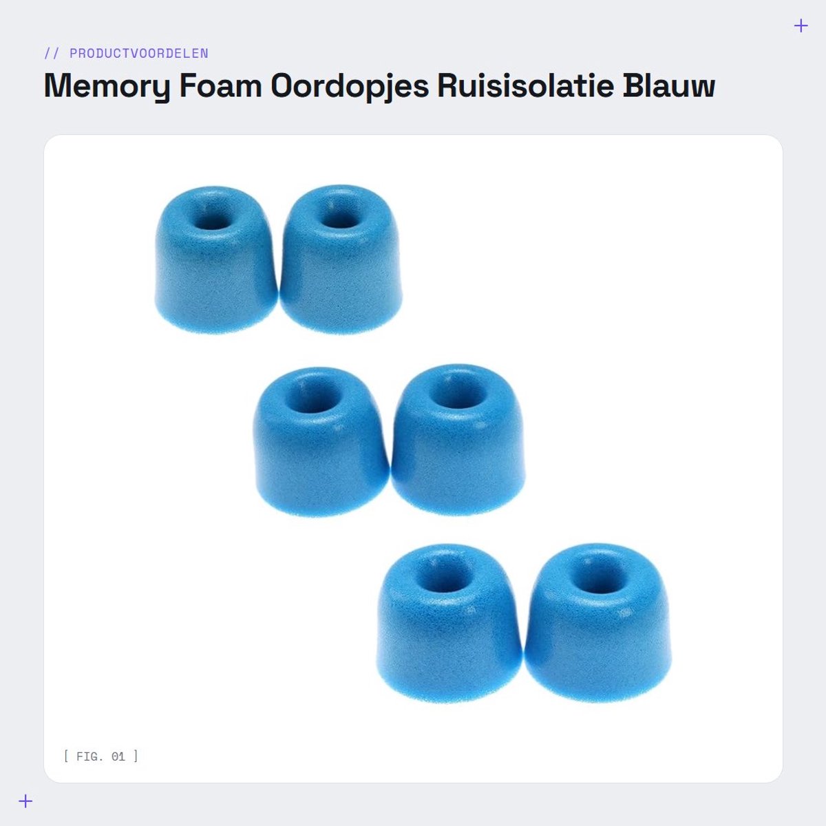 Dailygoods - Memory Foam Oordopjes - Ruisisolatie - Blauw - Vervangende Oordopjes - Geschikt voor HiFi T2 Pro - 6 Stuks