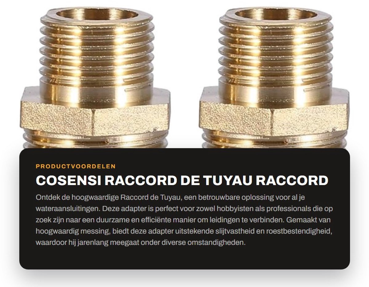 Dailygoods - Raccord de Tuyau - Raccord d'Adaptateur - Kwaliteit - 3/4" naar 1/2" - Tuinier - Wateraansluiting - Adaptateur