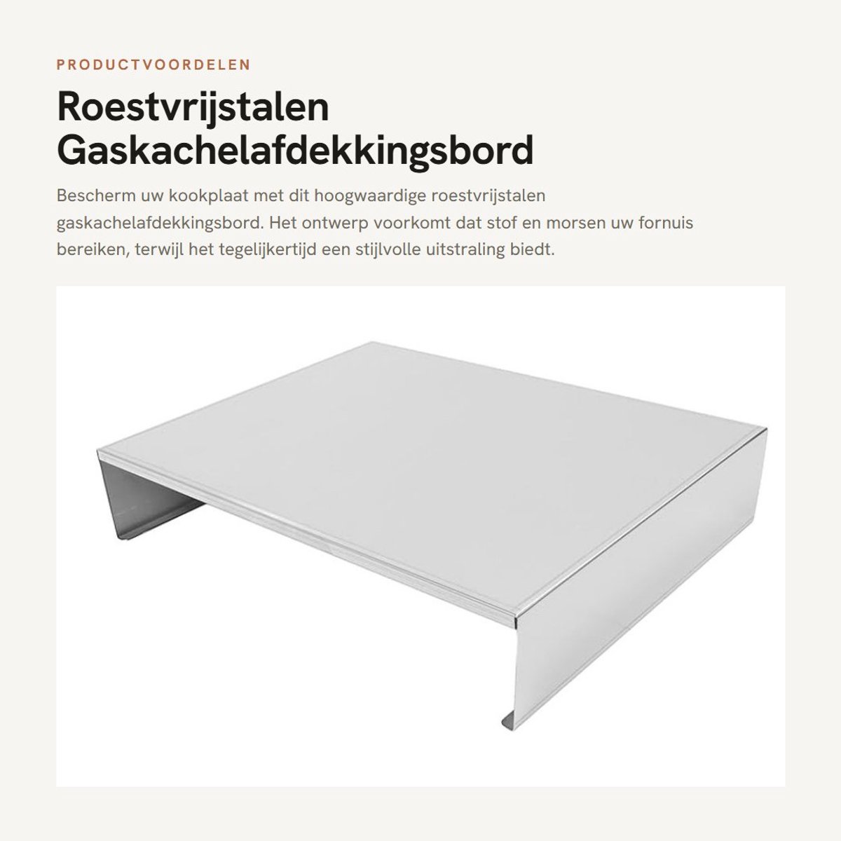 Dailygoods - Roestvrijstalen Gaskachelafdekkingsbord voor Bescherming