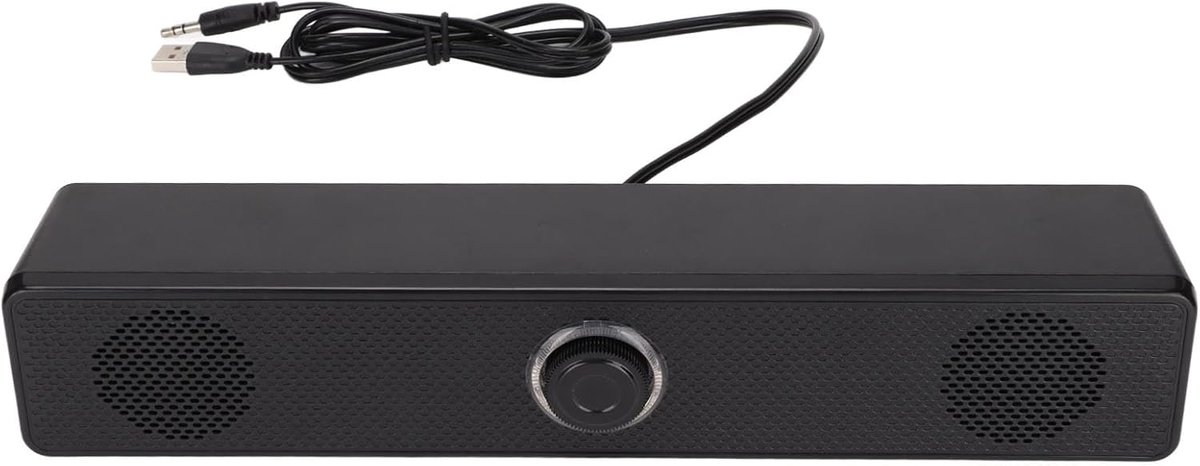 Externe Laptopluidsprekers - Computerluidsprekers Soundbar - Muziek en Films - USB-aangedreven Volumeregeling - 35 Mm - Zwart