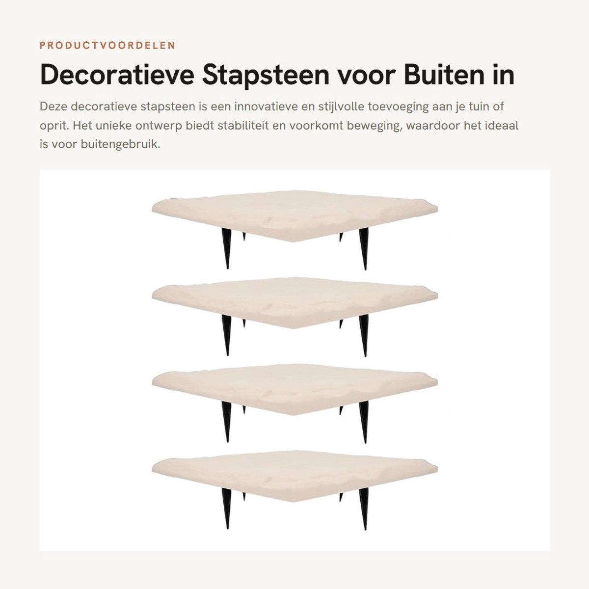 Dailygoods - Decoratieve Stapsteen voor Buiten in Beige