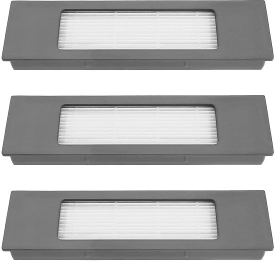 Dailygoods- Robotfilter 3 Stuks - Compatibel met Ecovacs Deebot Ozmo 920/950/T8/N8 Serie - Duurzaam Kunststof - Afmetingen 162x47mm - Verbeterde Luchtkwaliteit - Stofzuigerfilter