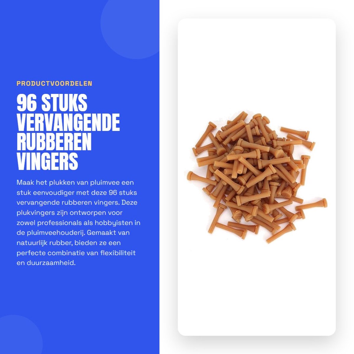 Dailygoods - 96 Stuks Vervangende Rubberen Vingers - Hoge Slijtvastheid - Ideaal voor Pluimvee Plukken - Natuurlijke Rubber - Geschikt voor Kippen en...