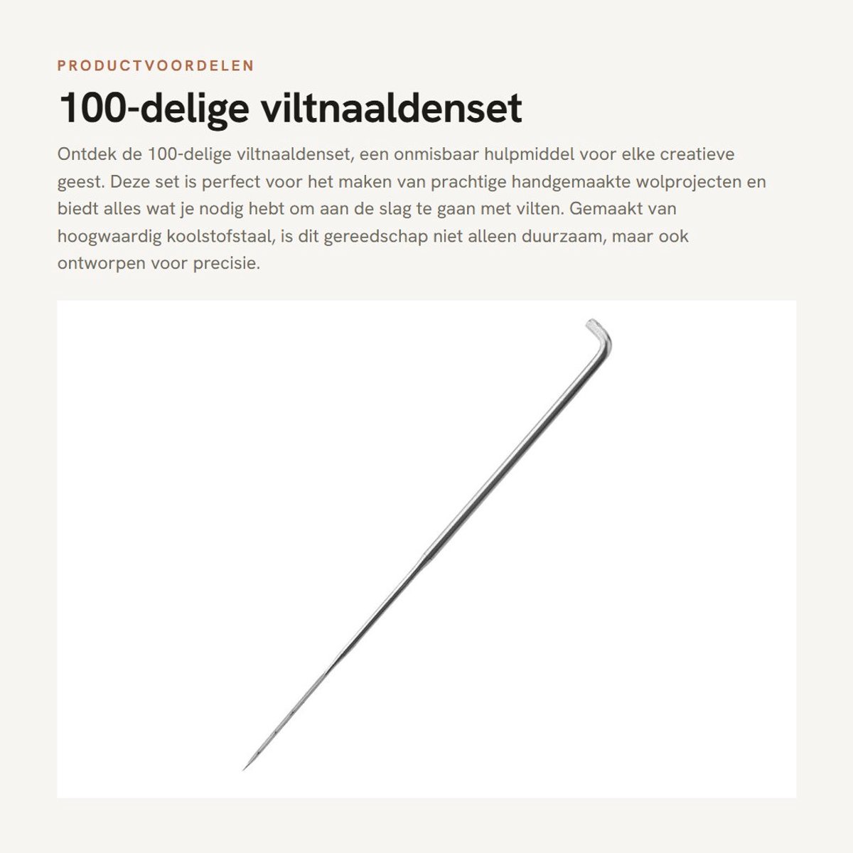 Dailygoods- Viltnaaldenset 100-delig - Wolnaaldengereedschap - Precisiegereedschap - Koolstofstaal - Duurzaam materiaal - Essentieel voor kunstenaars - Naaldset