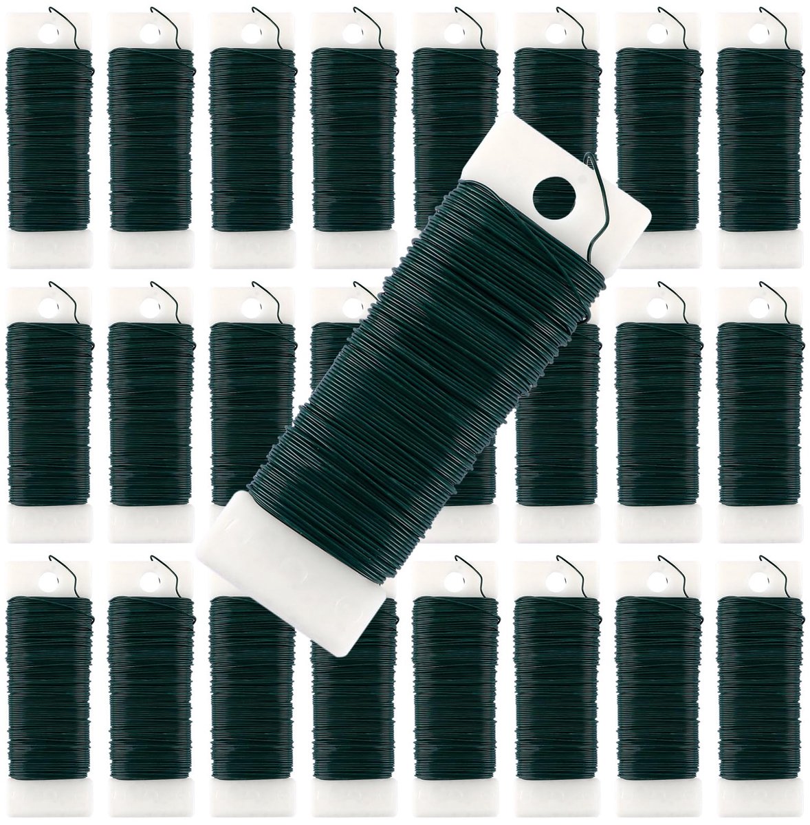 Dailygoods- Bloemendraadset 24 Stuks - 35 m - 0,7 mm - Groen - Wikkeldraad - Knutseldraad - Hoogwaardig Materiaal