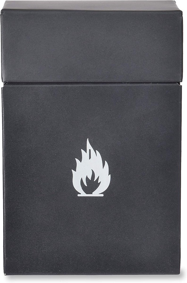 Vuurhaard Doos - Organisatiehouder - Haardhout Opslag - Gepoedercoat Staal - H20xB14xD9cm - Zwart