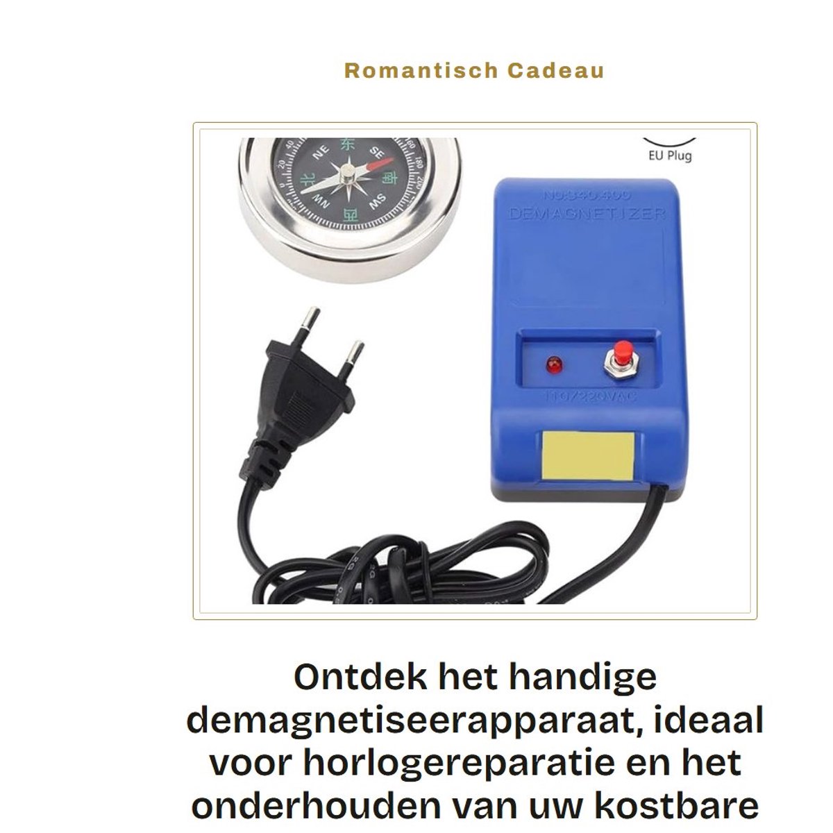 Dailygoods- Demagnetiseerapparaat Professioneel - Draagbaar Gereedschap - Horloge Reparatie Set - Effectief Demagnetiseren - Hoogwaardige Materialen - Lange Levensduur - Horlogereparatie