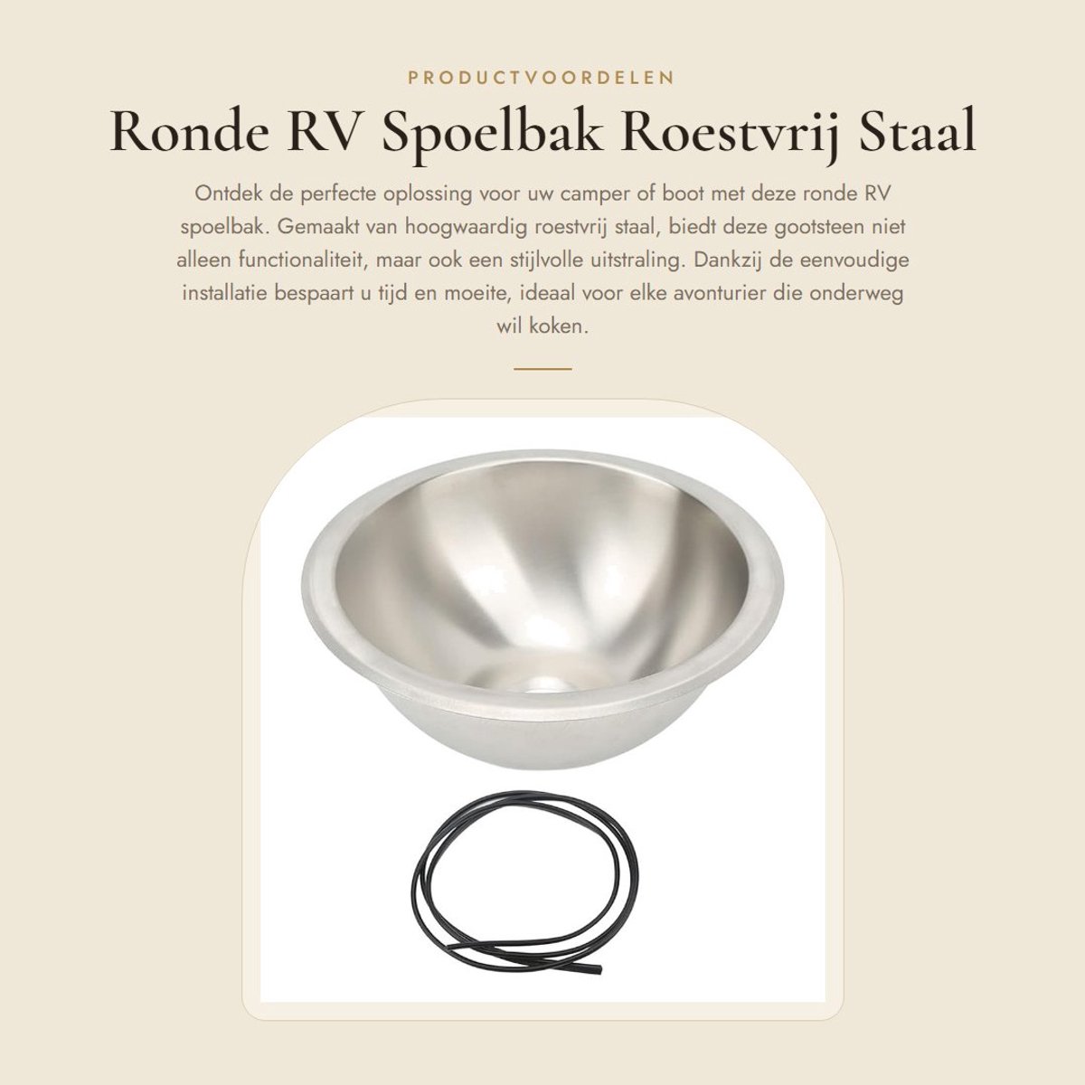 Dailygoods- Spoelbak Roestvrij Staal - Campergootsteen - Eenvoudige Installatie - Geluidsisolatie - Glad Oppervlak - Ruimtebesparend - Gootsteen