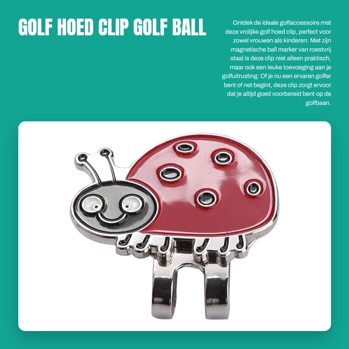Dailygoods- Golfbalmarker Magnetisch - Golf Hoed Clip - Roestvrij Staal - Duurzaam - 6 Stijlen - 30-35 mm - Golfaccessoire