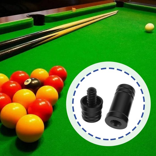 Set van 2 Billiard Cue Seal Protectors - Reserveonderdeel 3/8 x 10 - Billiard Cue Accessoires - Zwart van Merkloos — afbeelding 5