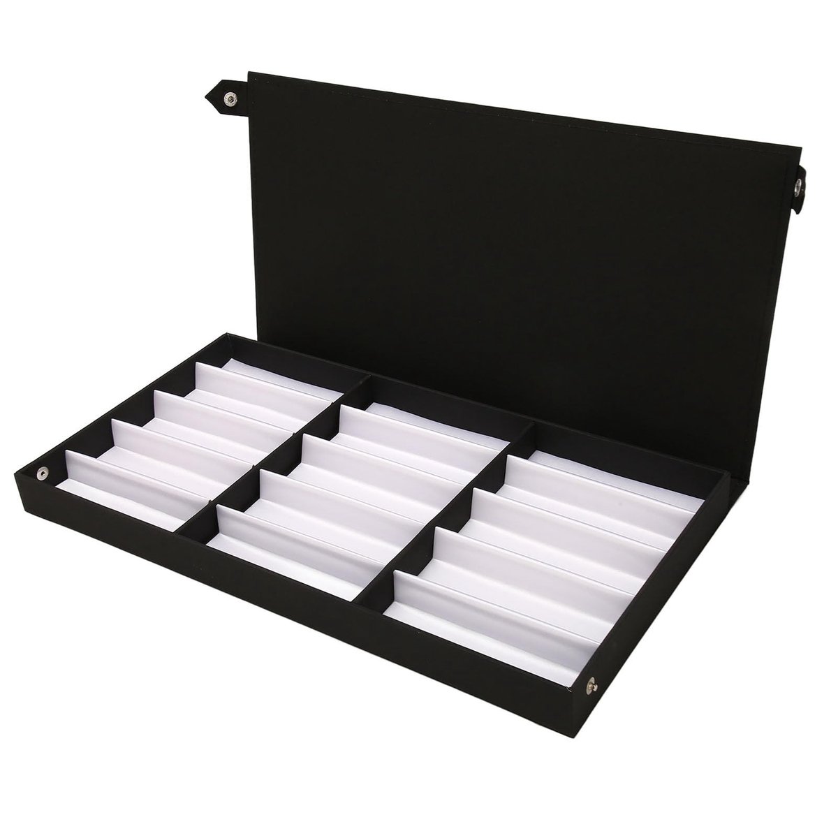 Dailygoods- Zonnebril-organizer 15 Sleuven - Brillendoos - Brillenhouder - Sieradendoos - Opbergdoos - Elegant ontwerp met witte voering